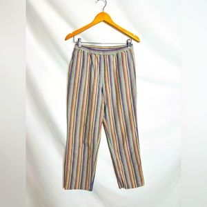 Appleseeds | Petite Colorful Striped Springtime Cotton Trousers